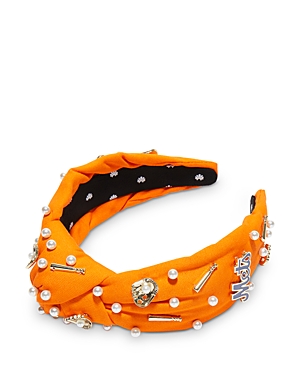 Lele Sadoughi Orange Ny Mets Embellished Knotted Headband