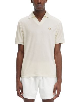 Fred Perry - Cotton Blend Toweling Regular Fit Open Collar Polo Shirt