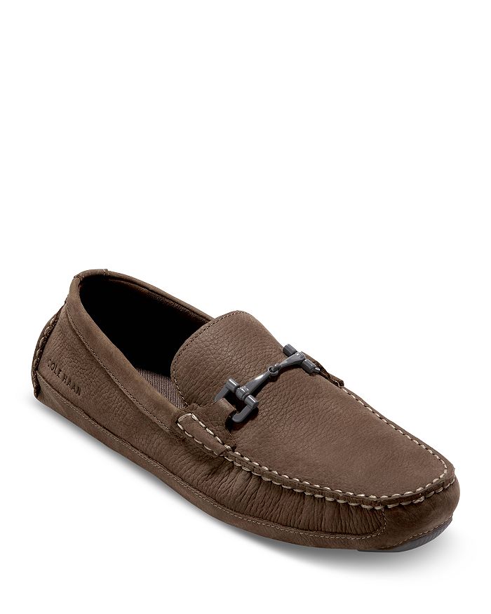 Cole Haan Wyatt Leather Bit Driver Loafer In Truffle Nubuck