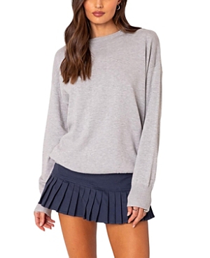 Shop Edikted You Time Oversized Sweater In Gray Melange