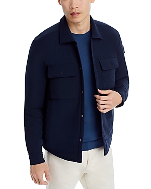 Shop Hugo Boss Olson Padded Shirt Jacket In Dark Blue
