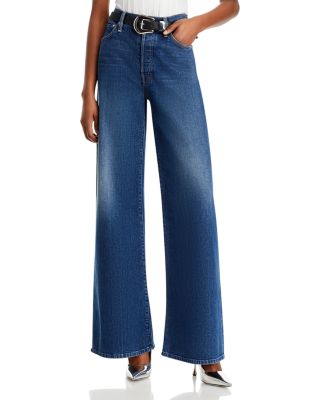 MOTHER - The Ditcher Roller Sneak High Rise Wide Leg Jeans in Cannonball