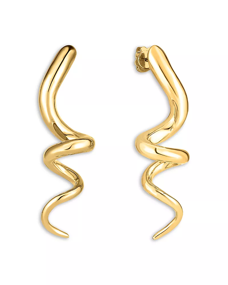 Roberto Coin 18K Yellow Gold Designer Gold Spiral Drop Earrings
