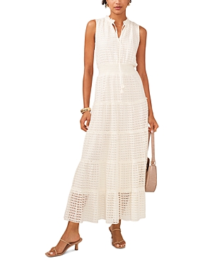 Shop 1.state Tie Neck Tiered Maxi Dress In New Ivory