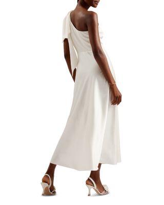 one shoulder ted baker dress Ted Baker Blue One Shoulder Satin Dress by Ted Baker
