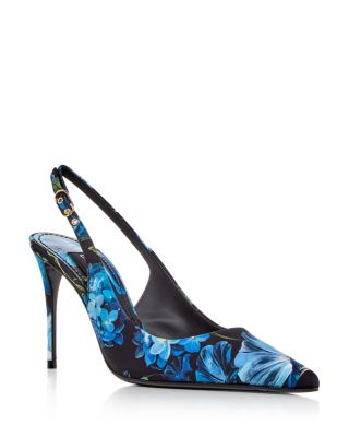 Dolce & Gabbana - Women's Floral Print Slingback Pointed Toe Pumps