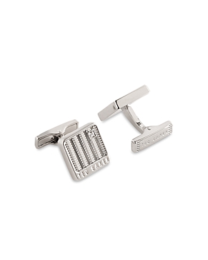 Ted Baker Henrry Rhodium Plated Cubic Zirconia Square Cufflinks In Metallic