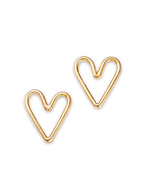 Zoë Chicco 14k Yellow Gold Classic Open Heart Stud Earrings In Gold