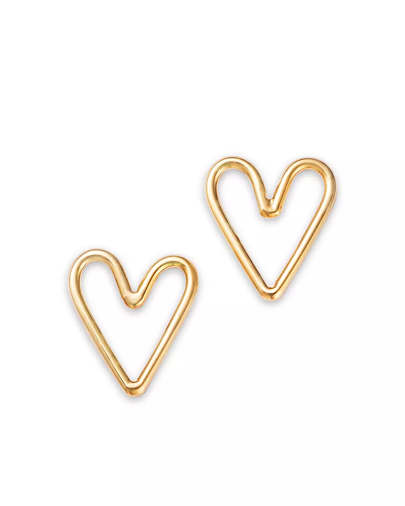 Zoe Chicco 14K Yellow Gold Classic Open Heart Stud Earrings