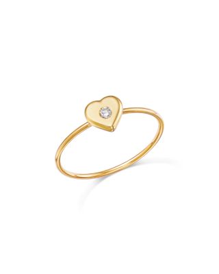 Zoë Chicco - 14K Yellow Gold Feel the Love Diamond Heart Ring