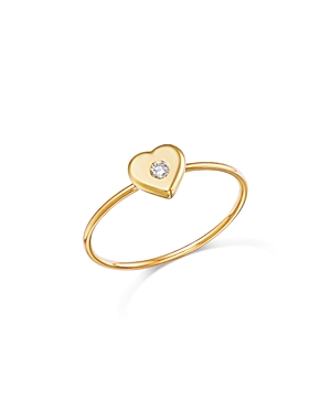 Zoe Chicco 14K Yellow Gold Feel the Love Diamond Heart Ring