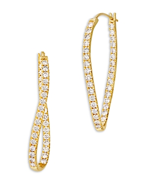 Bloomingdale's Champagne Diamond Wavy Inside Out Hoop Earrings In 14k Yellow Gold, 1.95 Ct. T. W. In Gold