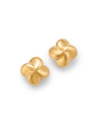Children's Flower Puff Stud Earrings in 14K Yellow Gold