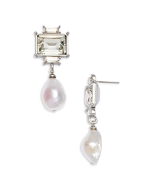 Shop Kenneth Jay Lane Cultured Freshwater Pearl Drop Earrings In White/silver