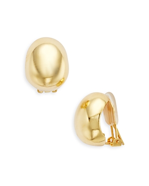 Shop Kenneth Jay Lane Chubby Hoop Clip On Earrings In Gold