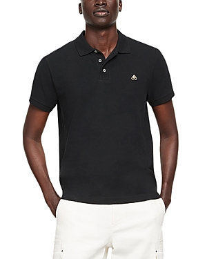 Shop Moose Knuckles Pique Short Sleeve Polo Shirt In Black
