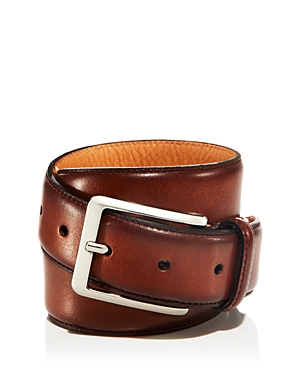 Men's Square Buckle Italian Leather Belt - 100% Exclusive