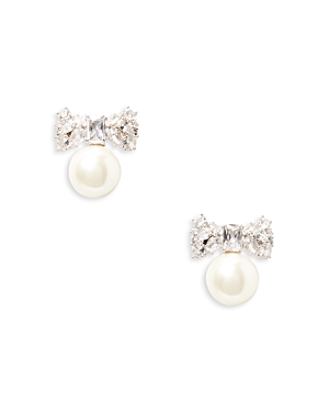 Shop Kate Spade New York Happily Ever After Statement Studs In White/silver