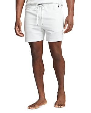Shop Polo Ralph Lauren Cotton Blend Terry Regular Fit Sleep Shorts In White