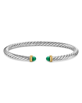 Sterling Silver & 14K Yellow Gold Cable Flex Bracelet, 4mm