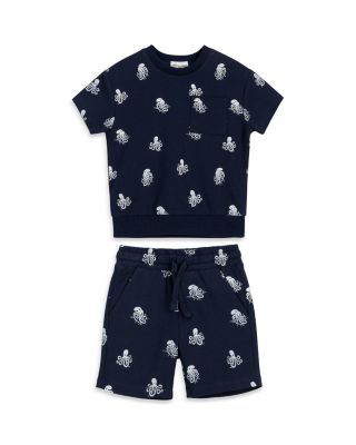 Miles The Label - Boys' Kraken Print Terry Top & Shorts Set - Baby