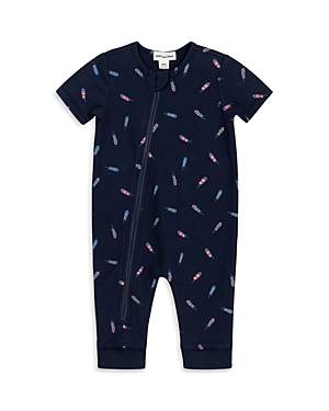 Shop Miles The Label Boys' Firecracker Short Sleeve Playsuit - Baby In Navy