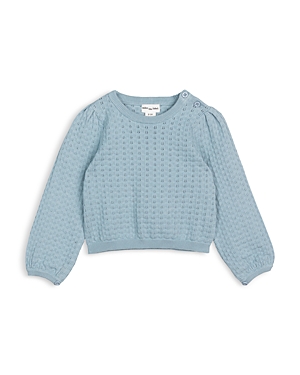 Shop Miles The Label Girls' Oversized Puff Sleeve Sweater - Little Kid, Big Kid In Blue
