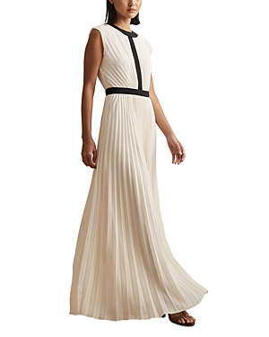 Shop Reiss Harley Pleated Occasion Maxi Dress In White