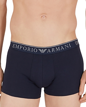 Emporio Armani Logo Stretch Cotton Trunks 2 Pack In Multi