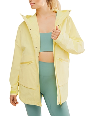 Shop Free People Singing In The Rain Hooded Jacket In Pure Sunshine