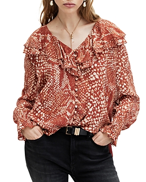 Shop Allsaints Phoebe Waimea Top In Red Clay