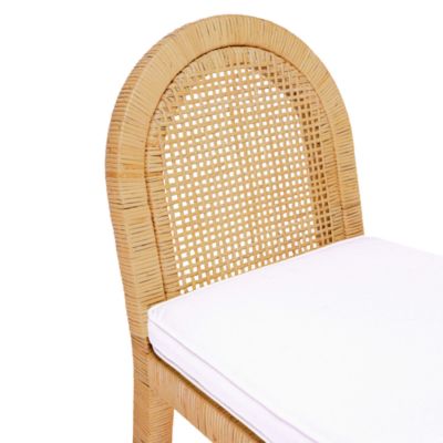  Amara Rattan and Performance Fabric Arched Back Dining Chair in Natural