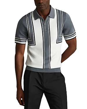 Orion Color Blocked Slim Fit Half Zip Polo Shirt