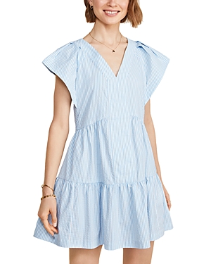 Vineyard Vines Harbor Dress In Seersucker Jake Blue