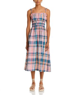 chinese dress ladies Plaid Jo linen Dress with long sleeves – LittleWomenAtelier main image 0