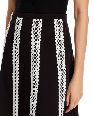 Eyelet Trim A Line Skirt