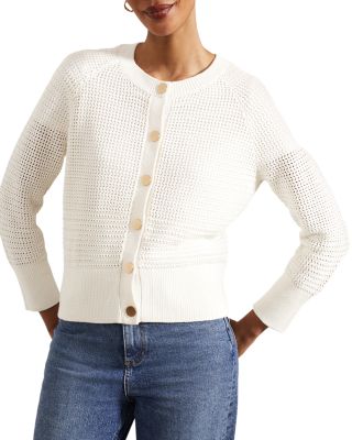 HOBBS LONDON - Florentina Cotton Open Knit Cardigan