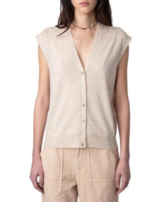Zadig & Voltaire - Vasky We Bijoux Sleeveless Rhinestone Button Cardigan