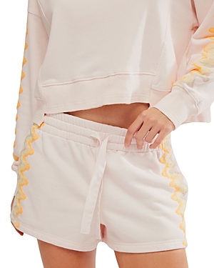 Shop Free People Feeling Wavy Printed Shorts In Beached Clay Combo