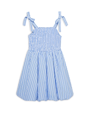 Shop Habitual Girls' Smocked Bubble Dress - Little Kid In Blue