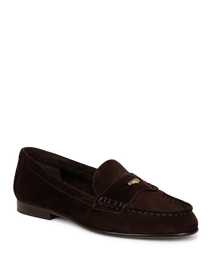 Veronica Beard Suede Coin Penny Loafers In Espresso