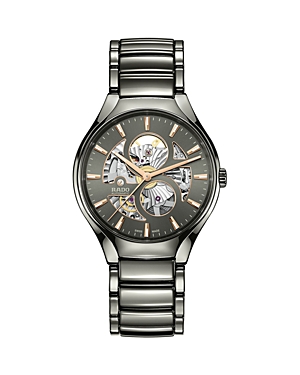 Rado True Round Automatic Open Heart Watch, 40mm In Gray