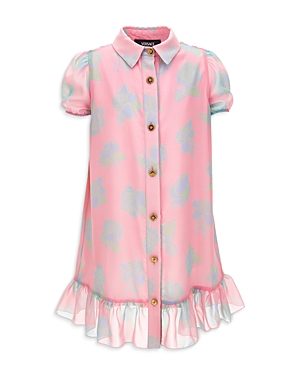 Shop Versace Girls' Versus Rose Georgette Dress - Big Kid In Pastel Pink