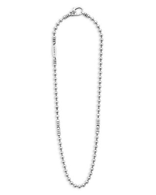 Men's 18K Yellow Gold & Sterling Silver Anthem Ball Chain Link Station Necklace, 20" - Exclusive