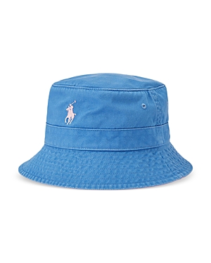 Shop Polo Ralph Lauren Cotton Chino Bucket Hat In Blue