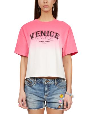 The Kooples - Cotton Ombre Cropped Tee