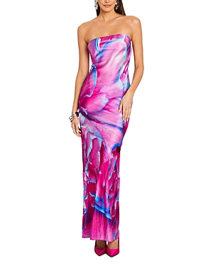 Retroféte Silk-blend Slip Maxi Dress In Pink Peony