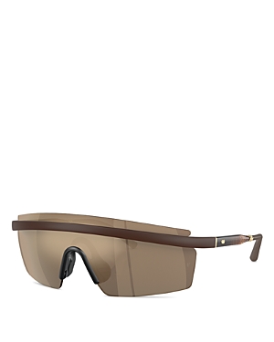 Shop Oliver Peoples X Roger Federer Shield Sunglasses, 135mm In Brown/brown Mirrored Solid