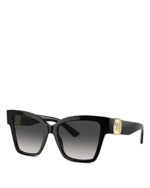 Shop Dolce & Gabbana Precious Story Square Sunglasses, 54mm In Black/gray Gradient