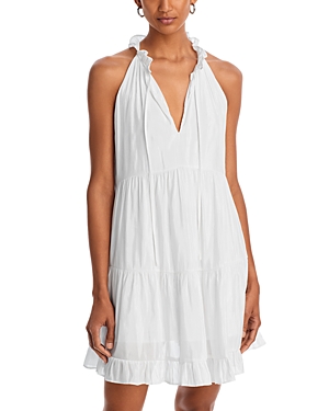 Shop Aqua Ruffle Trim Swing Dress - 100% Exclusive In White